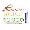 Thai Numbers Wristlet Pouch Rainbow Orange