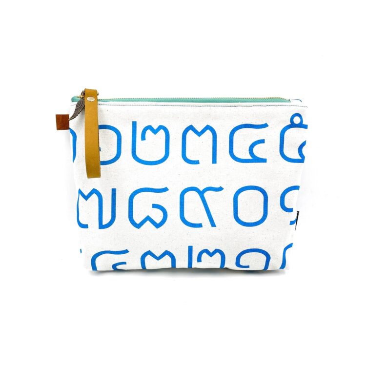 Thai Numbers Wristlet Pouch Baby Blue