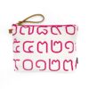Thai Numbers Wristlet Pouch Pink