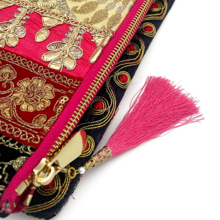 Indian Flower Wheel Clutch Bag