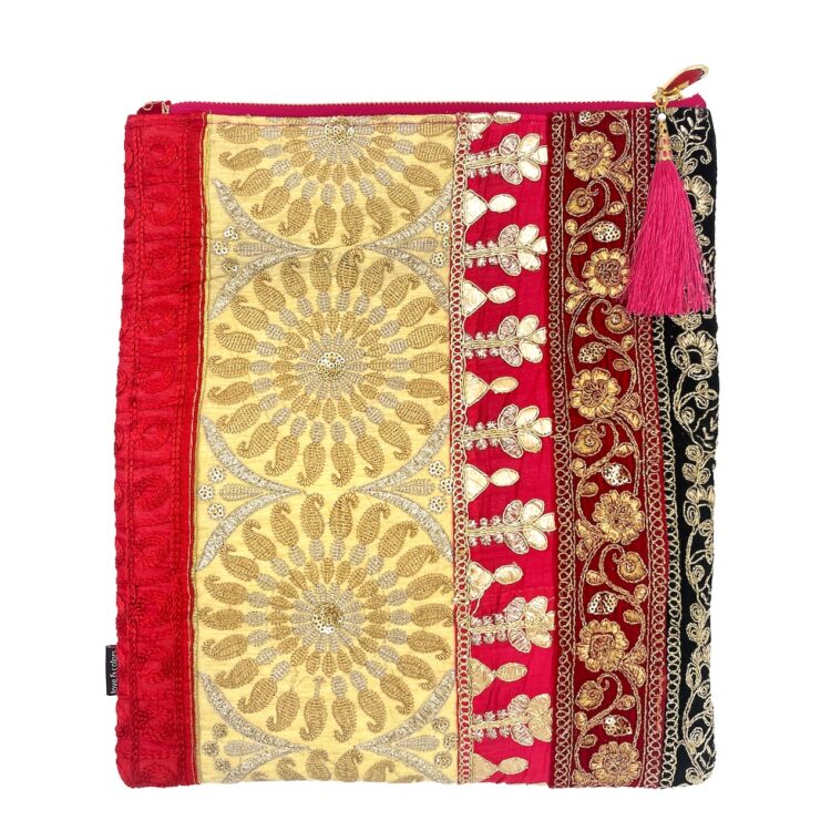 Indian Flower Wheel Clutch Bag