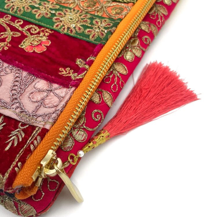 Indian Colorful Flowers Clutch Bag