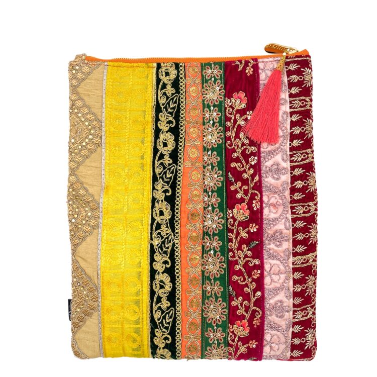 Indian Colorful Flowers Clutch Bag