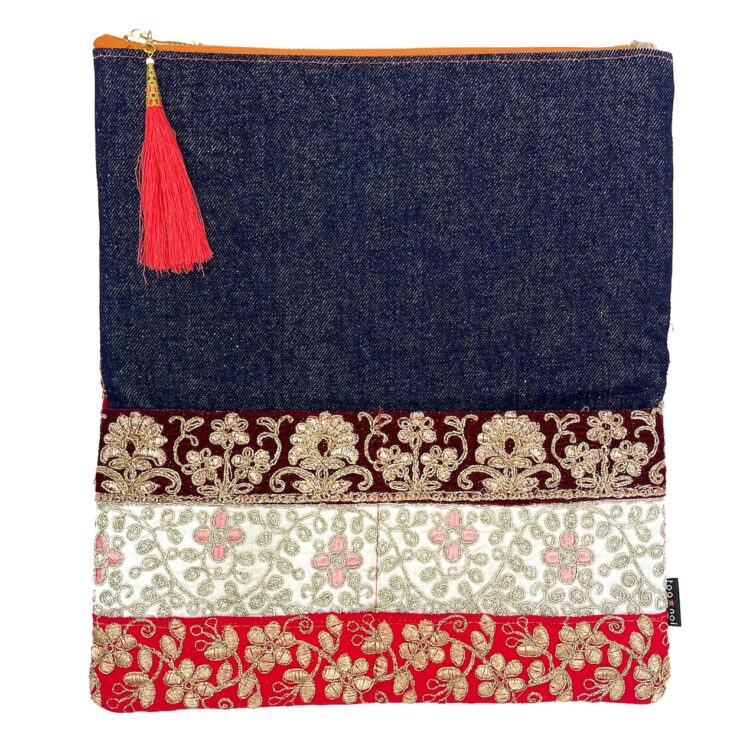 Indian Colorful Flowers Clutch Bag