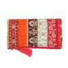 Indian Warm Tone Flowers Clutch Bag
