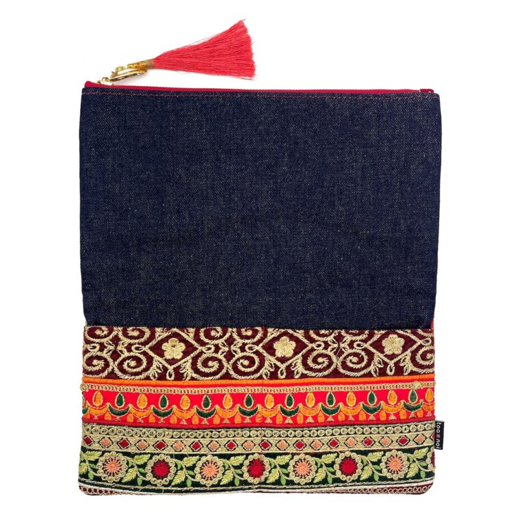 Indian Warm Tone Flowers Clutch Bag