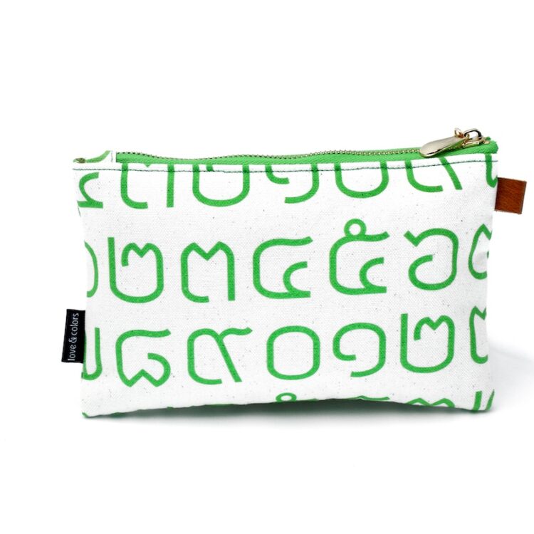 Cushion Pouch Thai Letters Green