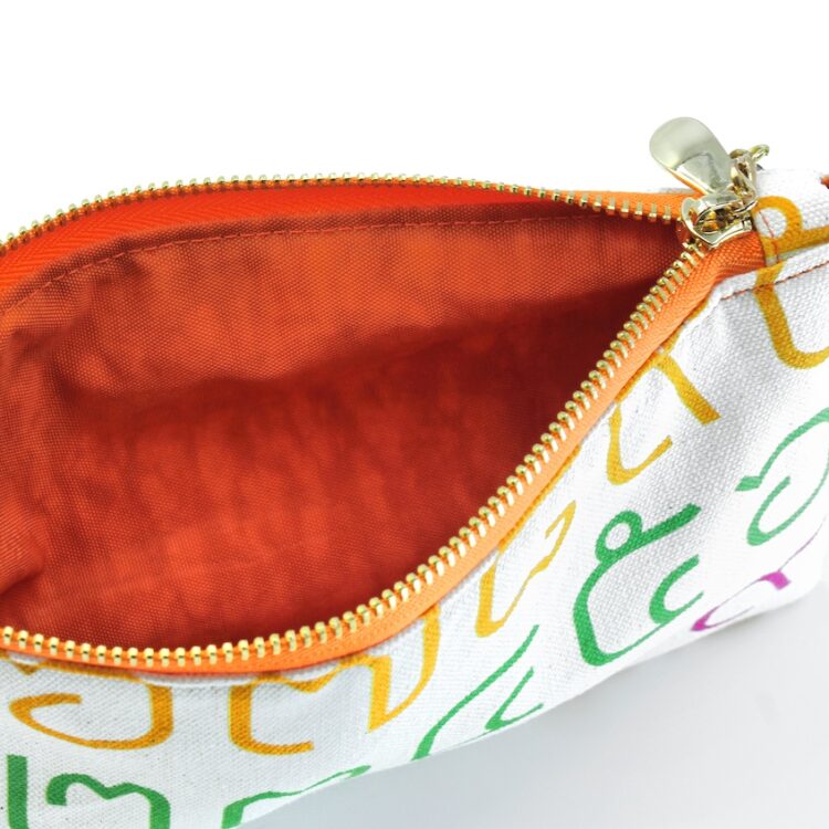 Cushion Pouch Thai Letters Rainbow Orange