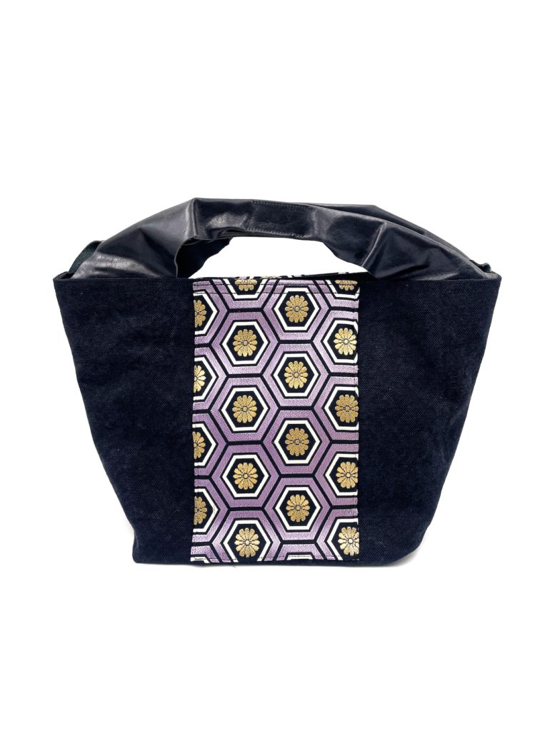 Large Canvas Obi Leather Tote Dusk Symphony