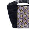 Large Kimono Black Canvas Tote Bag Hexagon Pattern