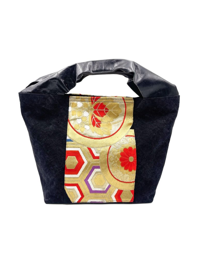 Large Canvas Obi Leather Tote Golden Parade