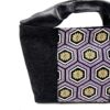 Kimono Black Canvas Tote Bag Hexagon Pattern