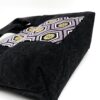 Kimono Black Canvas Tote Bag Hexagon Pattern