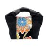 Kimono Black Canvas Tote Bag Colorful Flower