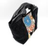 Kimono Black Canvas Tote Bag Colorful Flower