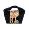 Kimono Black Canvas Tote Bag Colorful Flower