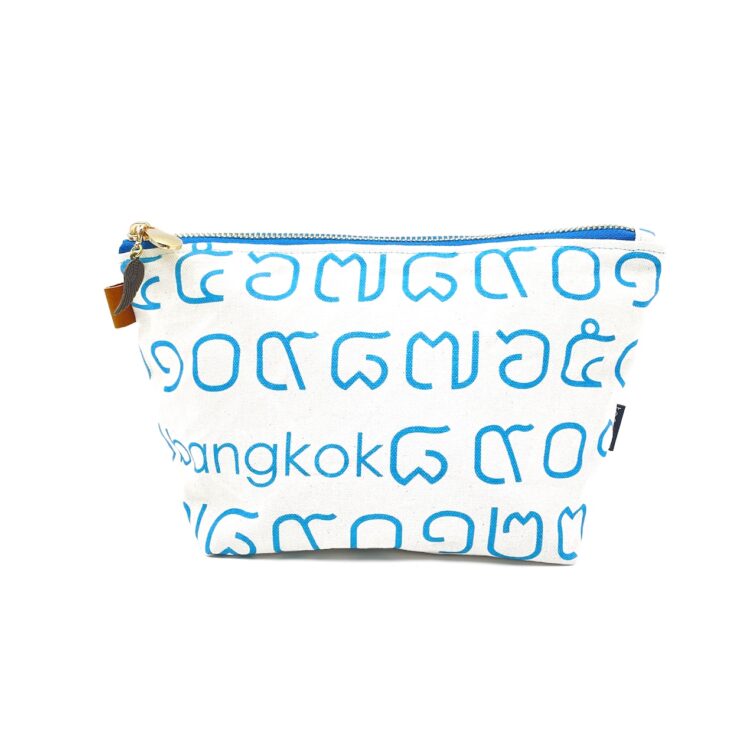 Cosmetic Zipper Pouch Thai Baby Blue