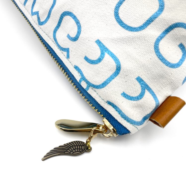 Cosmetic Zipper Pouch Thai Baby Blue