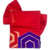 Kimono Ribbon Clutch Bag Red Hexagon