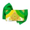 Kimono Ribbon Clutch Bag Golden Flower Green