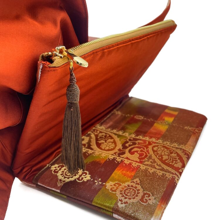 Kimono Ribbon Clutch Bag Fire Opal