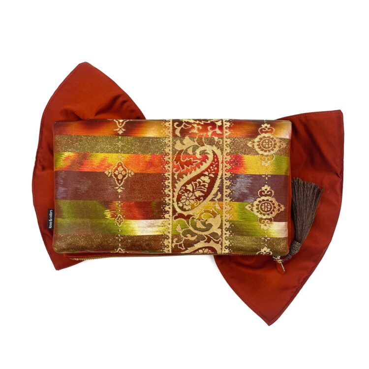 Kimono Ribbon Clutch Bag Fire Opal