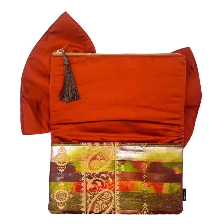 Kimono Ribbon Clutch Bag Fire Opal