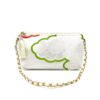 Kimono Short Chain Shoulder Bag Flower Classic White