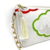 Kimono Short Chain Shoulder Bag Flower Classic White