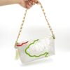 Kimono Short Chain Shoulder Bag Flower Classic White
