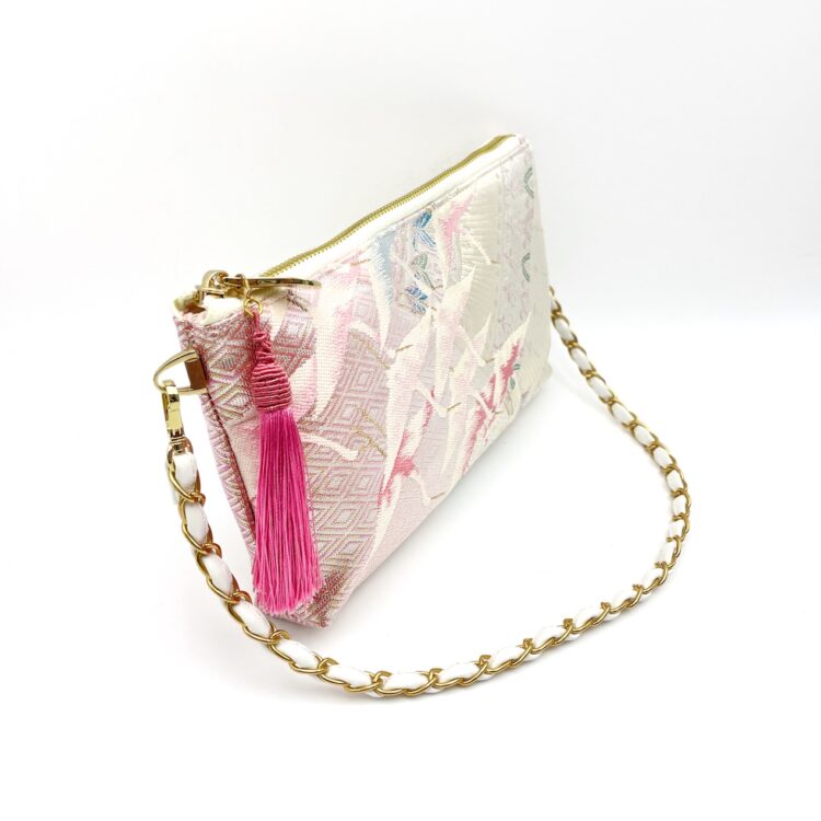 Kimono Short Chain Shoulder Bag Tancho White