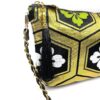 Kimono Short Chain Shoulder Bag Golden Hexagon Pattern