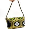 Kimono Short Chain Shoulder Bag Golden Hexagon Pattern