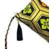 Kimono Short Chain Shoulder Bag Golden Hexagon Pattern
