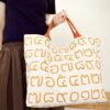 Large Rope Tote Bag Thai Numbers Orange