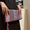 Hmong Pink Pattern Clutch Bag