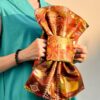 KIMONO RIBBON CLUTCH FIRE OPAL