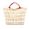 Large Rope Tote Bag Thai Numbers Orange
