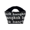 2-Handle Printed Canvas Tote Bag Bangkok Black