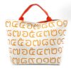 Large Rope Tote Bag Thai Numbers Orange