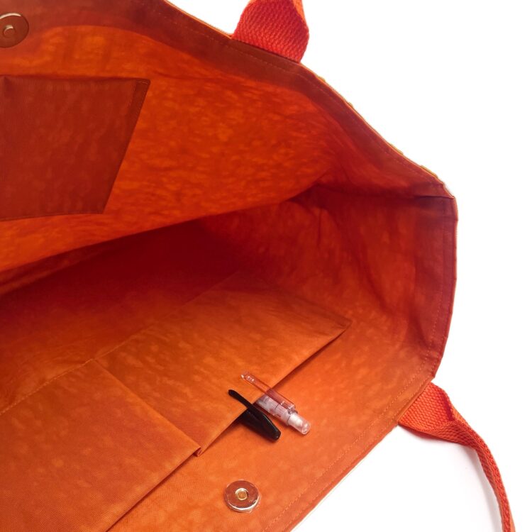 Large Rope Tote Bag Thai Numbers Orange