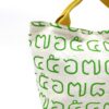 Yellow Rope Strap Tote Bag Thai Numbers Green