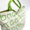 Large Rope Tote Bag Thai Numbers Green