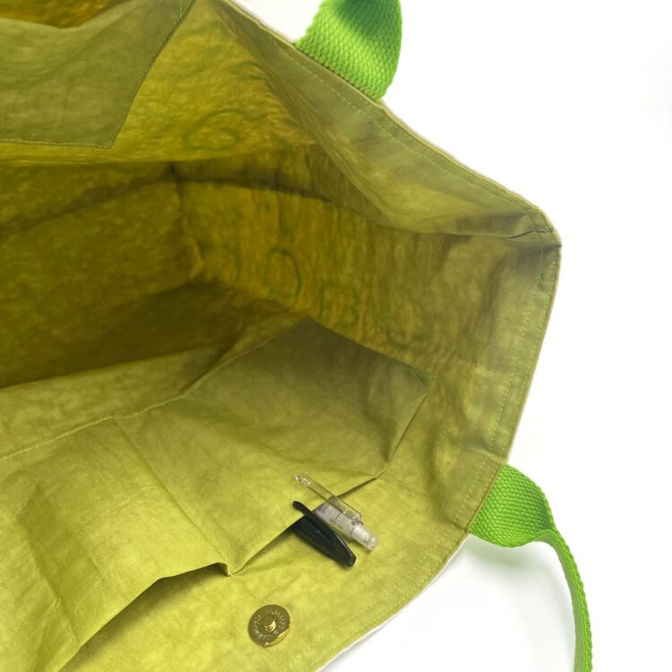 Large Rope Tote Bag Thai Numbers Green