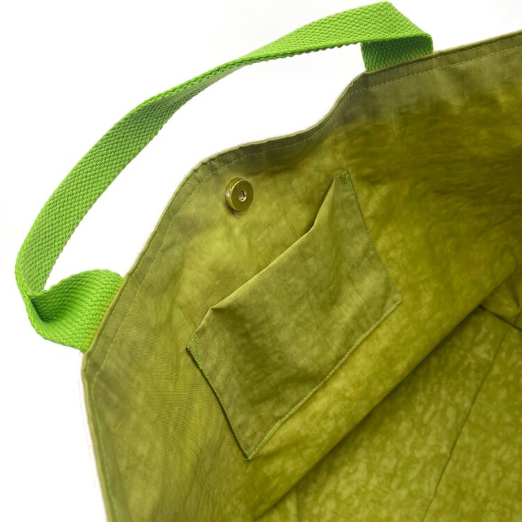 Large Rope Tote Bag Thai Numbers Green