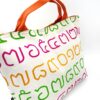 Rope Tote Bag Thai Numbers Rainbow Orange
