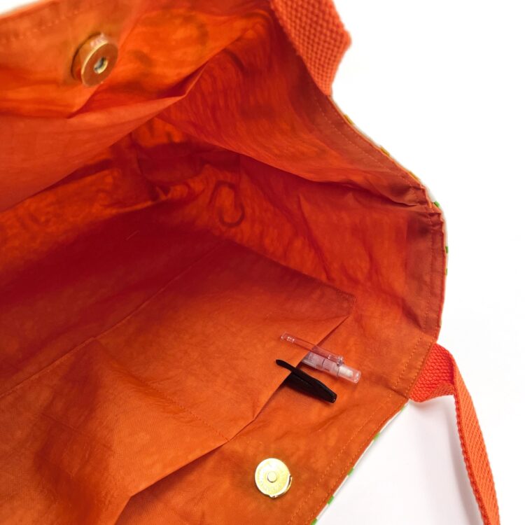 Rope Tote Bag Thai Numbers Rainbow Orange