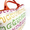 Large Rope Tote Bag Thai Numbers Rainbow Orange