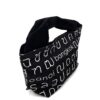 2-Handle Printed Canvas Tote Bag Thai Letters Black