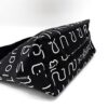 2-Handle Printed Canvas Tote Bag Thai Letters Black